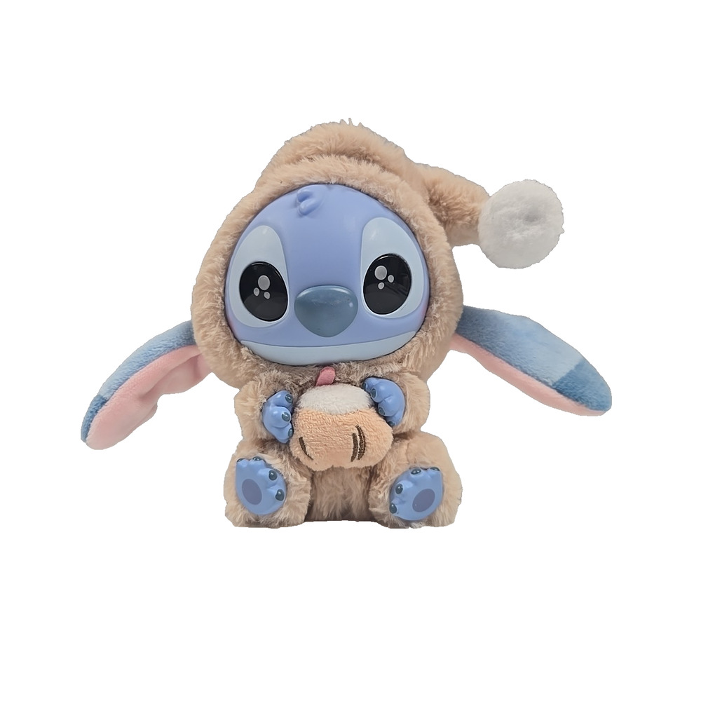 Disney Miniso Stitch Eat Something Before Sleep Series Vinyl and Plush Clip 5 In